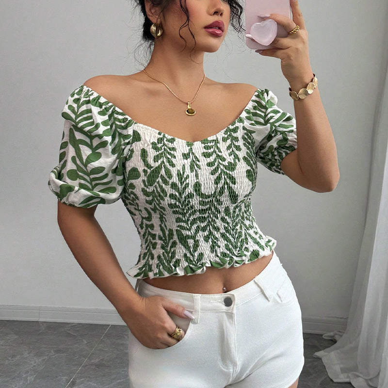 Short shirt with drawstring and slim fit black fungus edge top for women