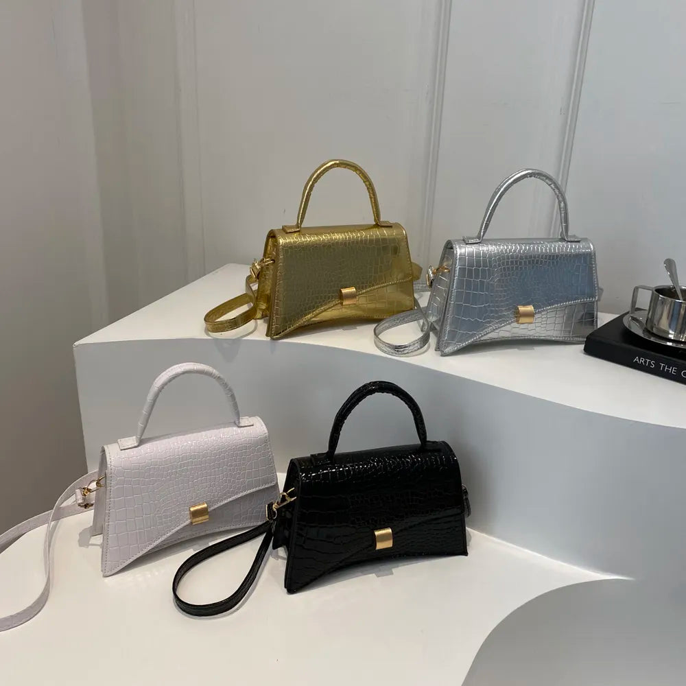 Solid Color PU Leather Handbag