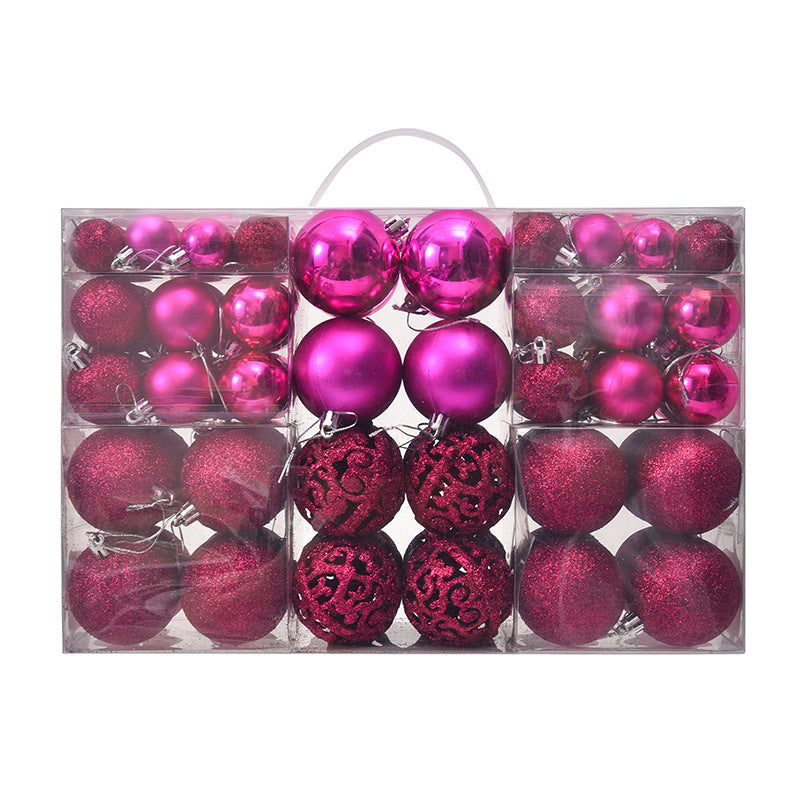 3/4/6cm 100pcs Christmas ball gift box set with electroplated hollow plastic balls for Christmas decoration