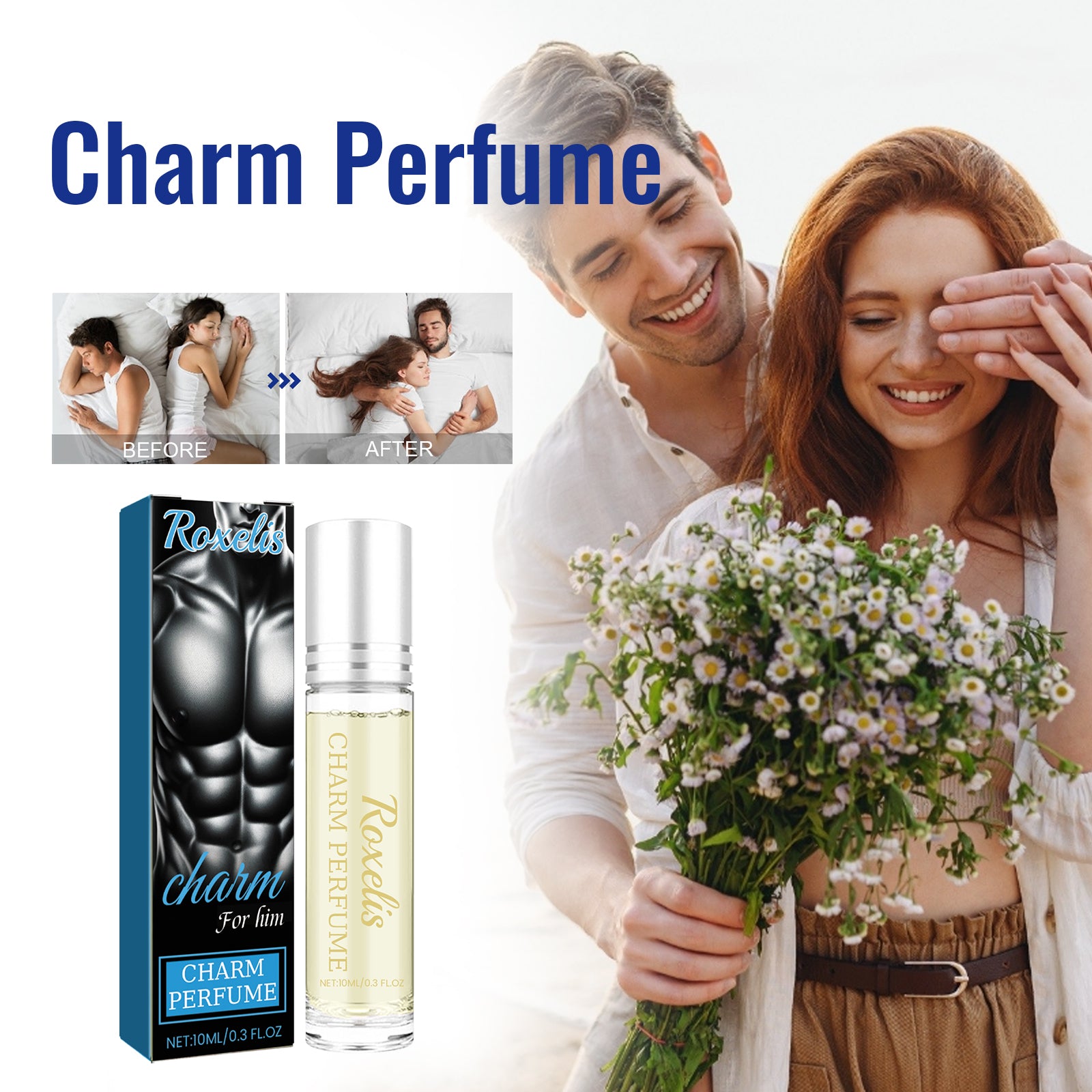 Charm Perfume, Men With Light Fragrance Wrist Neck Legs Lovers Body Fragrance Natural Clear