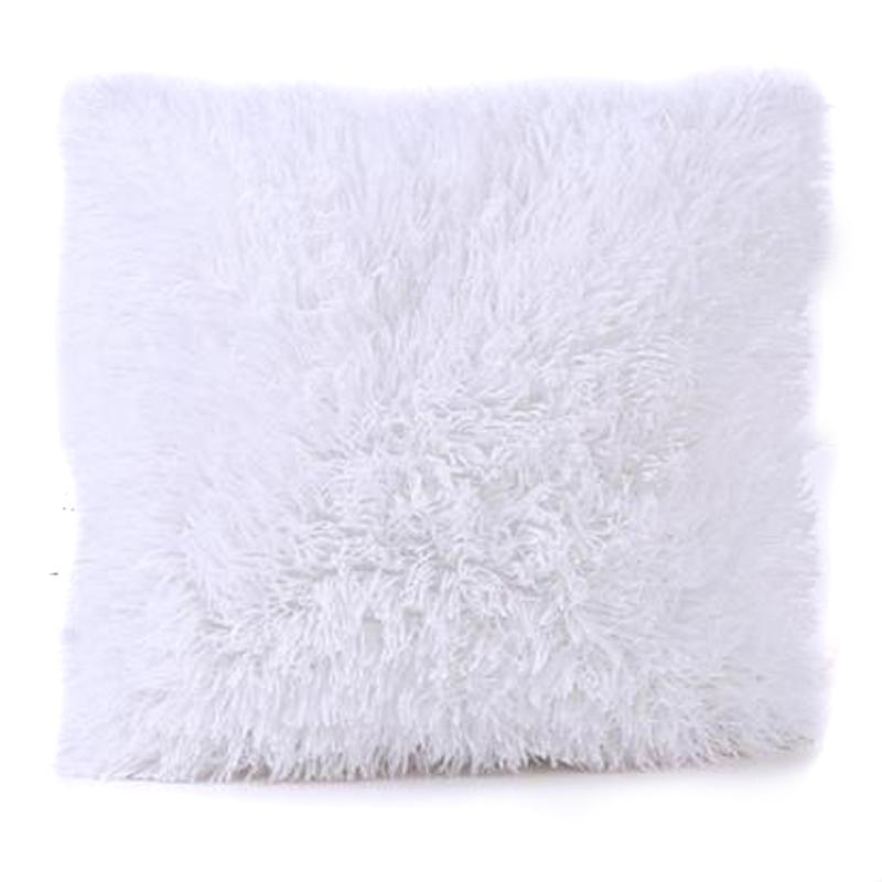 Solid Soft Plush Faux Fur Wholesale Decorative Cushion Cover Throw Pillows For Sofa Car Chair Hotel Home Decoration
