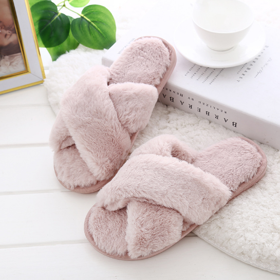 Winter Women Slippers Plush Warm Home Slipper Indoor Shoes Ladies furry Slides Casual Shoes pantoffels dames flip flops