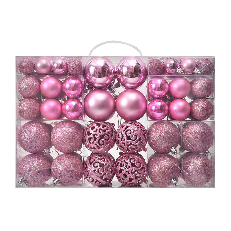 3/4/6cm 100pcs Christmas ball gift box set with electroplated hollow plastic balls for Christmas decoration