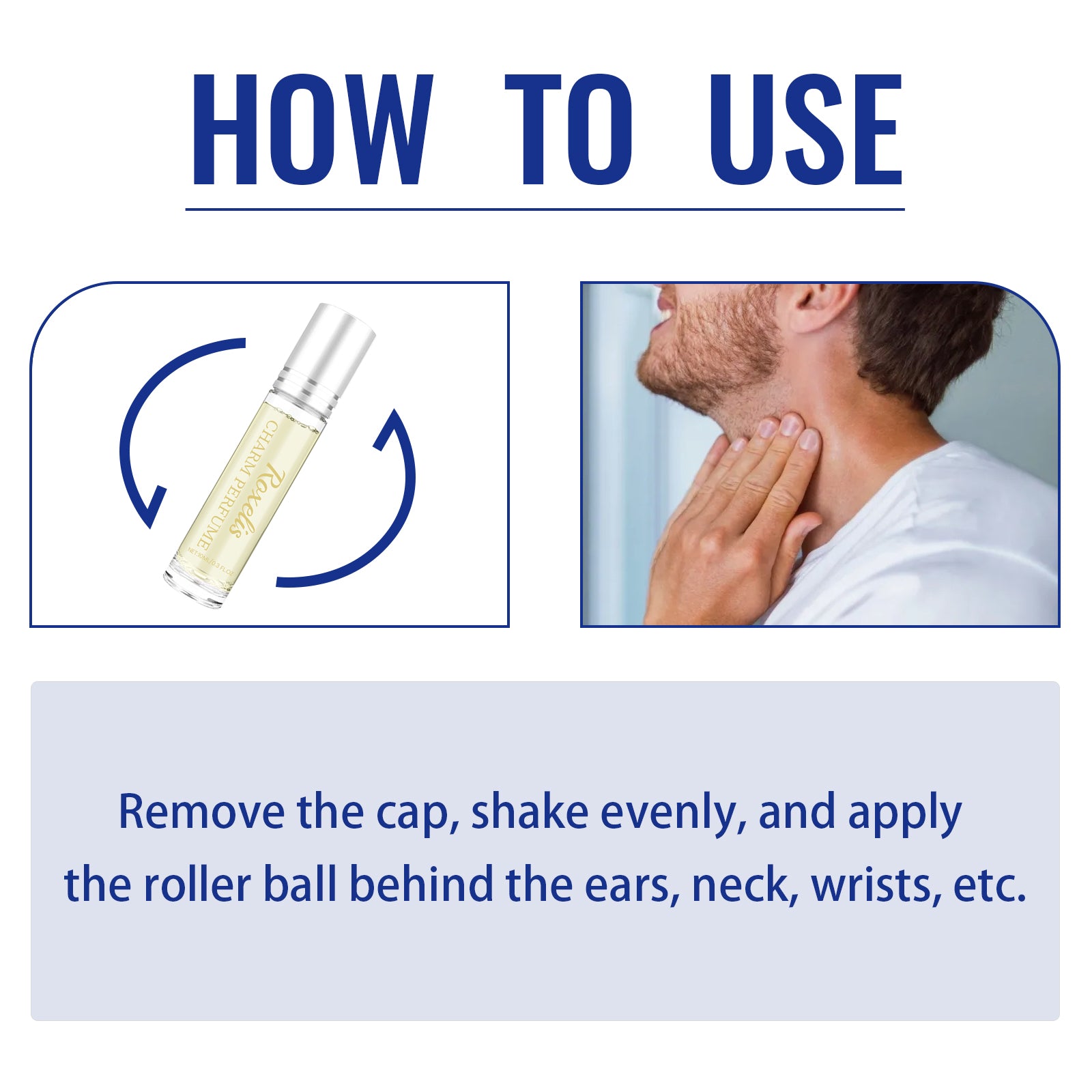 Charm Perfume, Men With Light Fragrance Wrist Neck Legs Lovers Body Fragrance Natural Clear