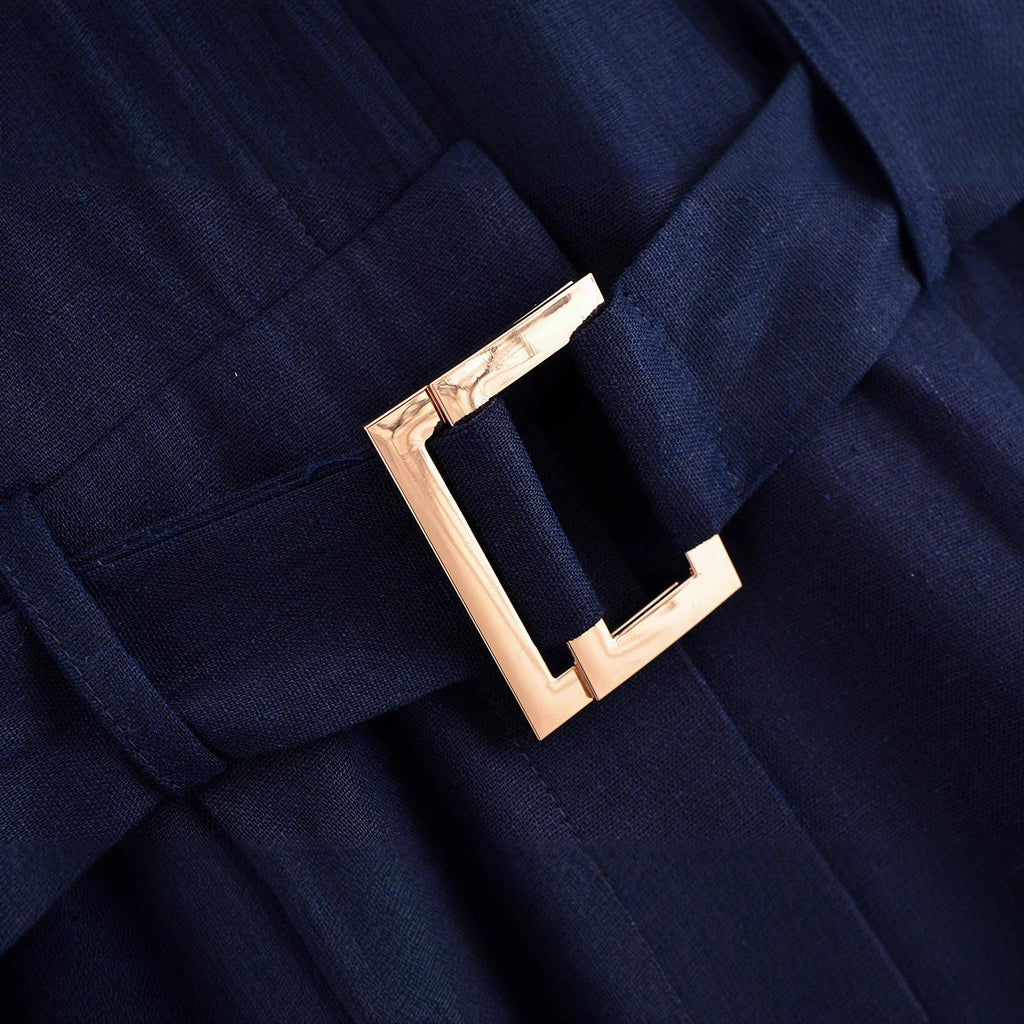 Backless waist belt hanging neck jumpsuit/pants for women