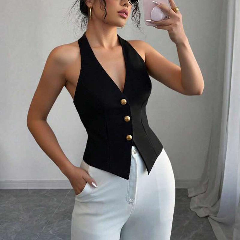 Summer sexy backless camisole cardigan women's clothing