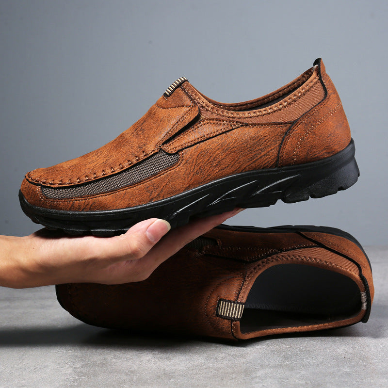 Men's shoes, fashionable and breathable, men's business shoes, British lazy shoes, dad's single shoes, casual shoes, men's shoes