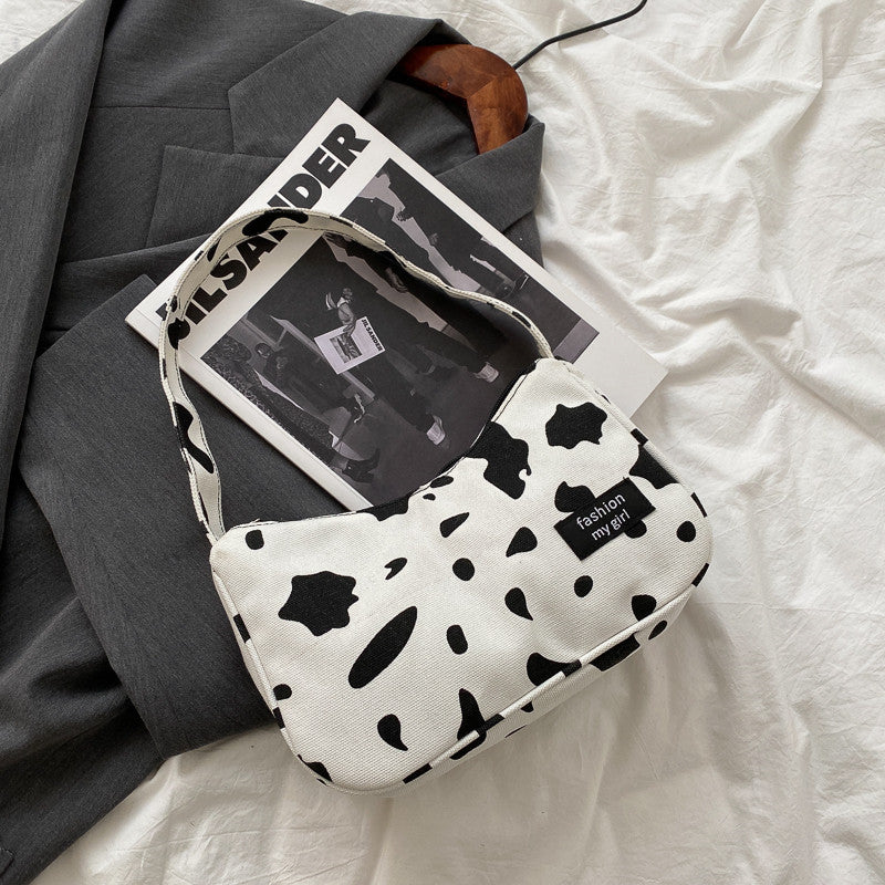 Popular Small Bag Women's Autumn New Trendy Fashion Canvas Messenger Bag All-Match Hand Held One Shoulder Underarm Bag