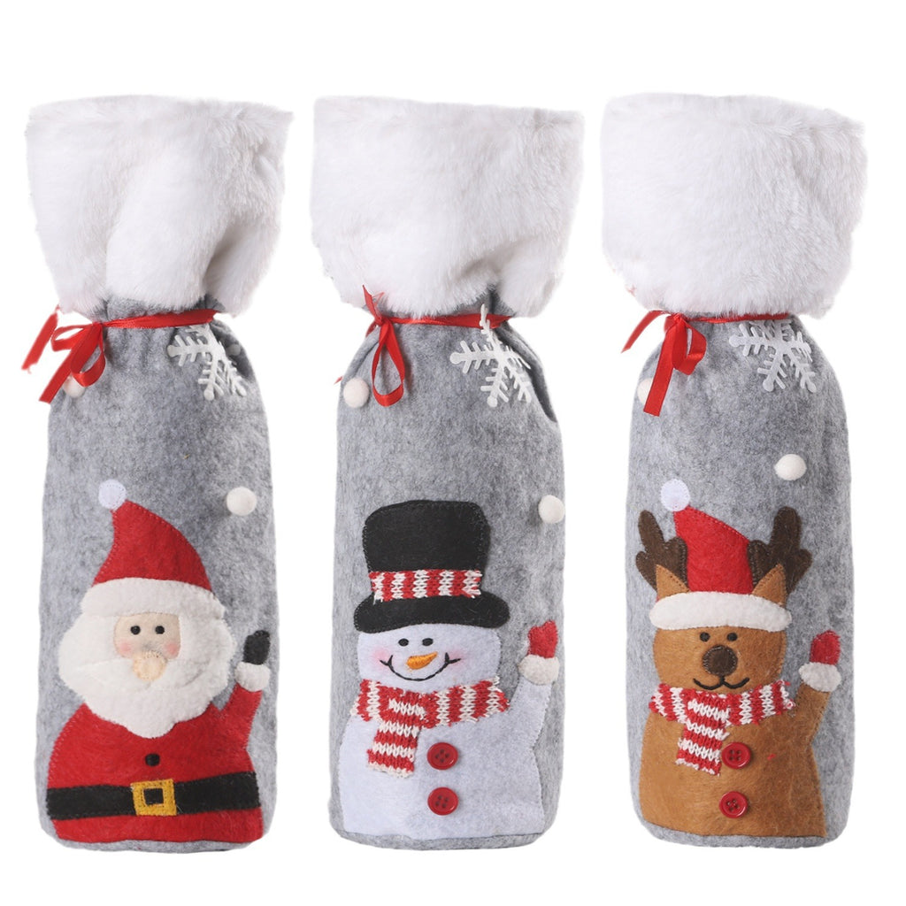 Christmas supplies red wine bottle covers elderly snowmen elk red wine bags household items