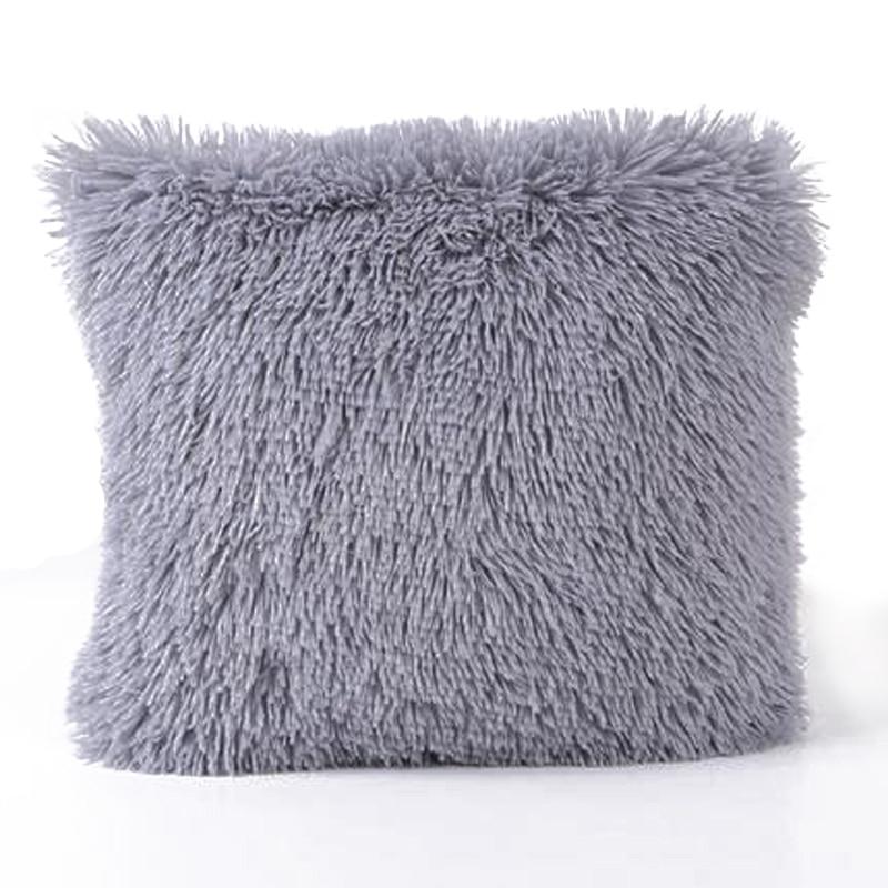 Solid Soft Plush Faux Fur Wholesale Decorative Cushion Cover Throw Pillows For Sofa Car Chair Hotel Home Decoration
