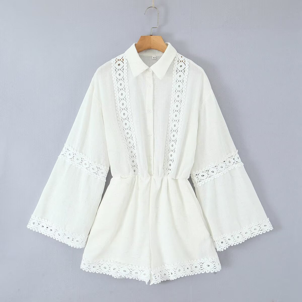 Collar hollowed out waist cinching jumpsuit/pants for women