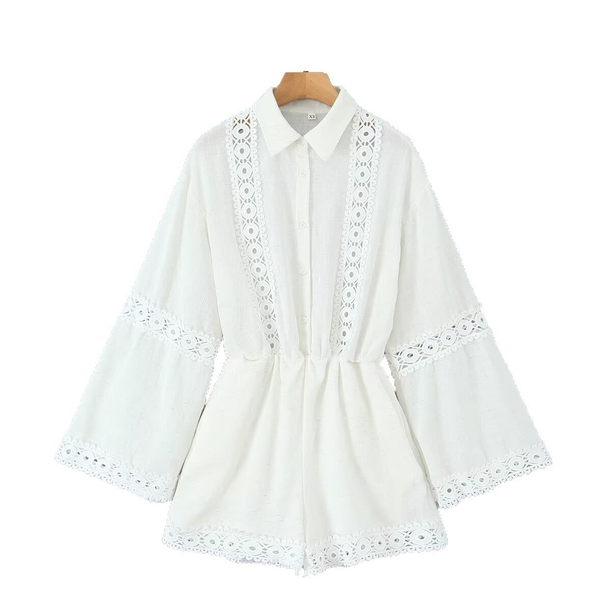 Collar hollowed out waist cinching jumpsuit/pants for women