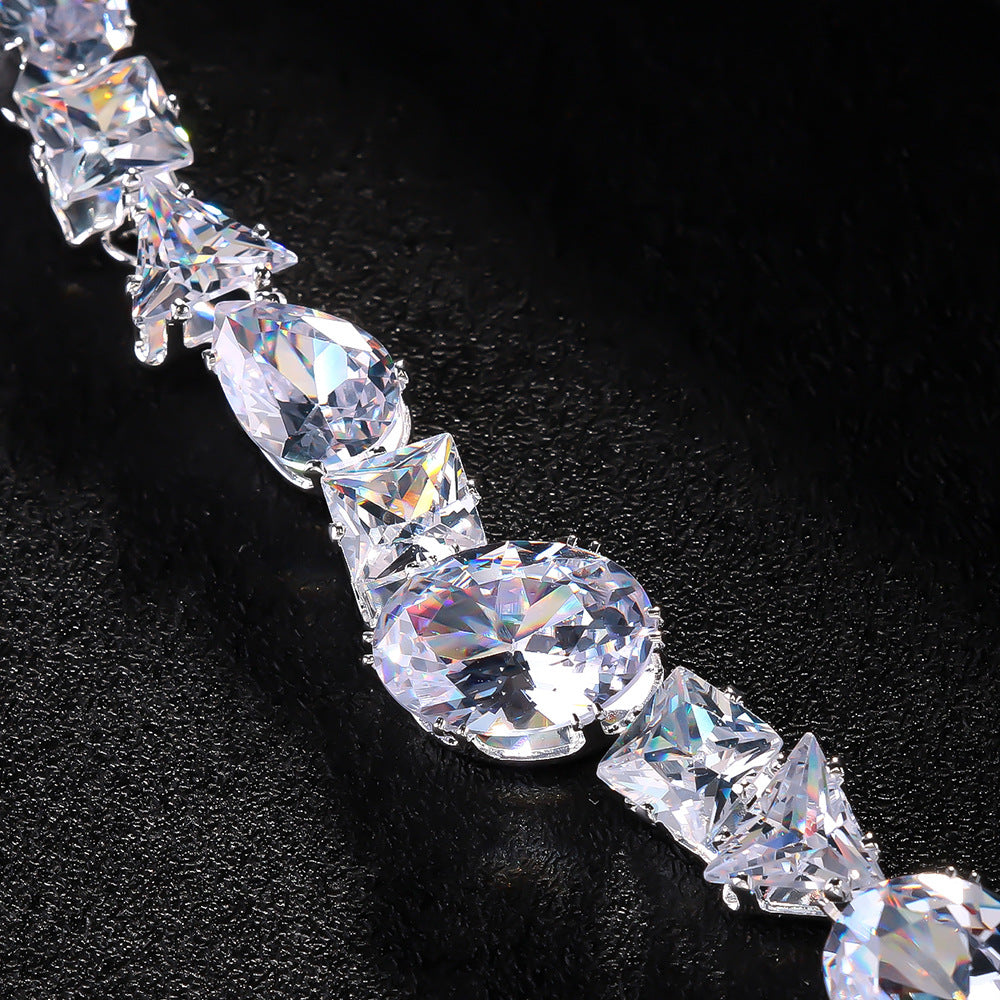 Simple necklace earring set bride's wedding jewelry set fashionable and versatile accessories