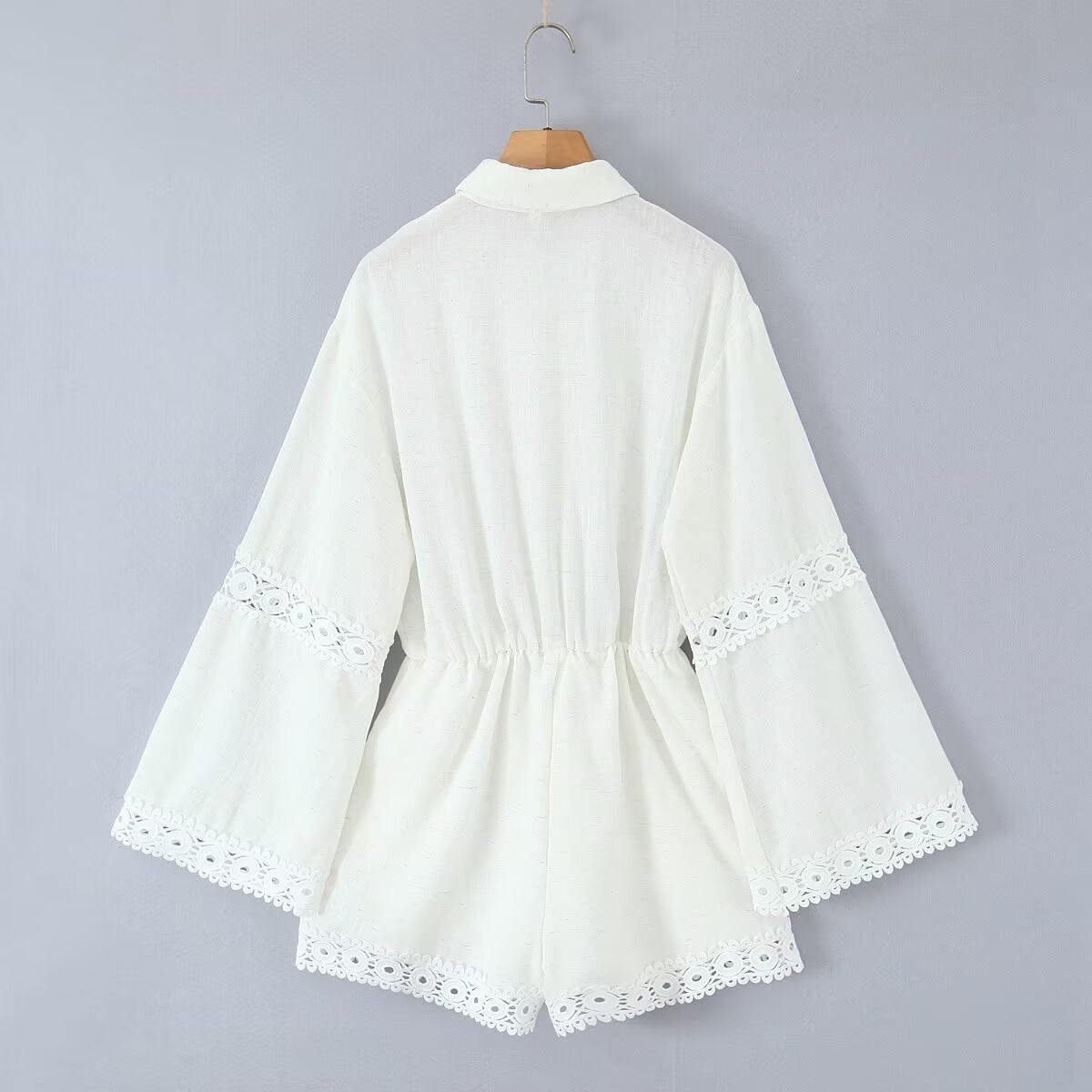 Collar hollowed out waist cinching jumpsuit/pants for women