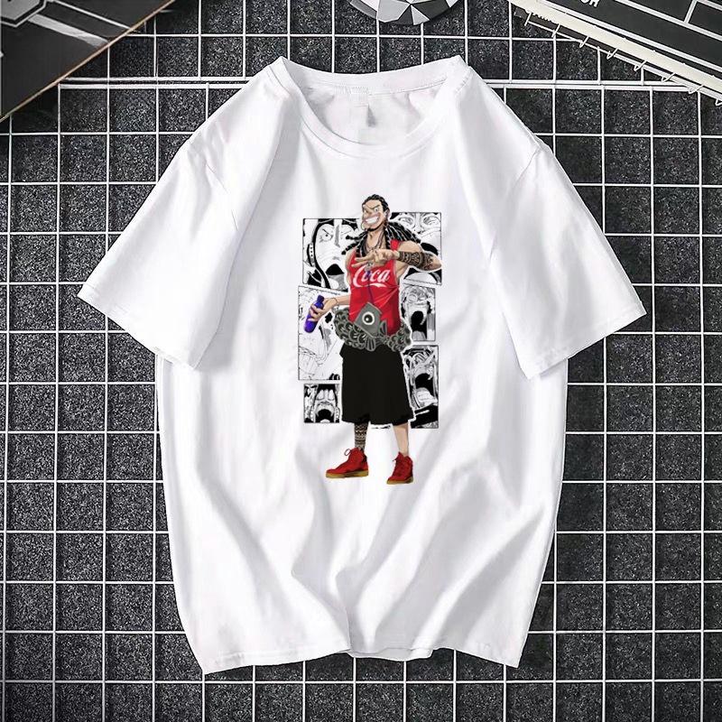 ONE PIECE Pirate King Luffy Fourth Grade Printed T-shirt Thin Top Short Sleeve Anime  Tshirt