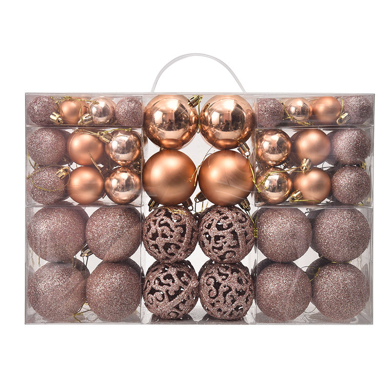 3/4/6cm 100pcs Christmas ball gift box set with electroplated hollow plastic balls for Christmas decoration