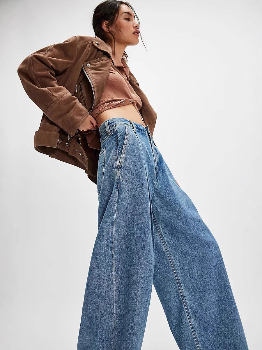 Wide Leg Jeans with Pockets