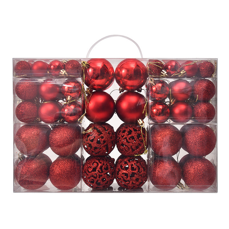3/4/6cm 100pcs Christmas ball gift box set with electroplated hollow plastic balls for Christmas decoration