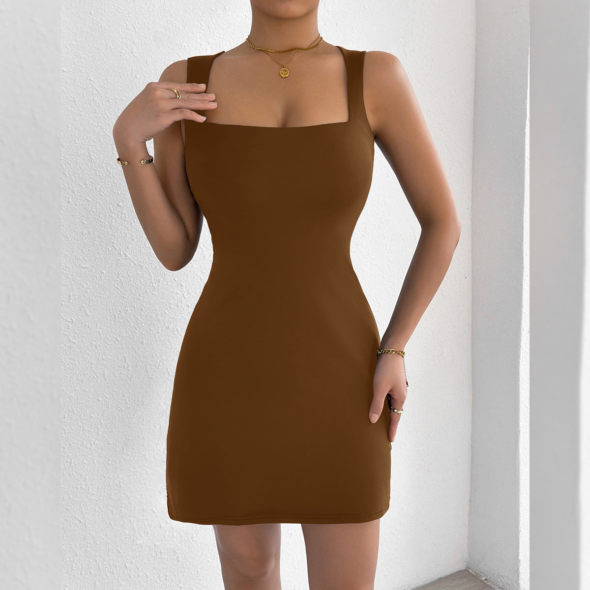 Women's European and American fashion slim fit sexy dress