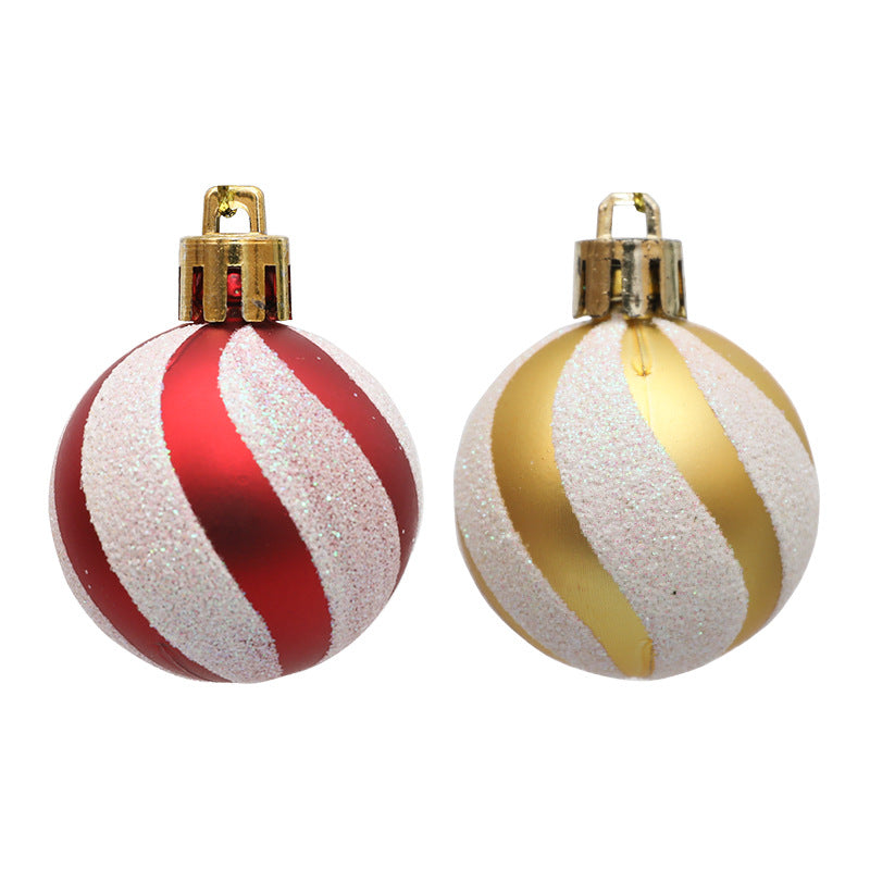 Christmas Ball Decoration Red and White Threaded Christmas Tree Hanging Decoration Hand drawn Christmas Ball Plastic