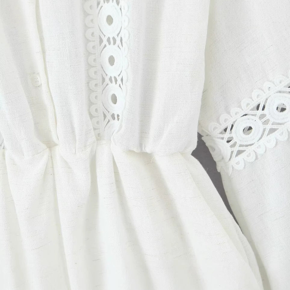 Collar hollowed out waist cinching jumpsuit/pants for women