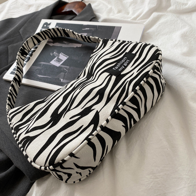 Popular Small Bag Women's Autumn New Trendy Fashion Canvas Messenger Bag All-Match Hand Held One Shoulder Underarm Bag