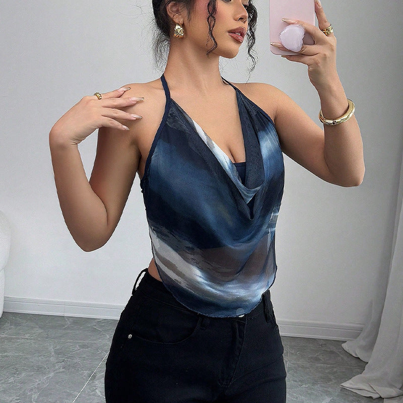 Strap hanging neck vest for women