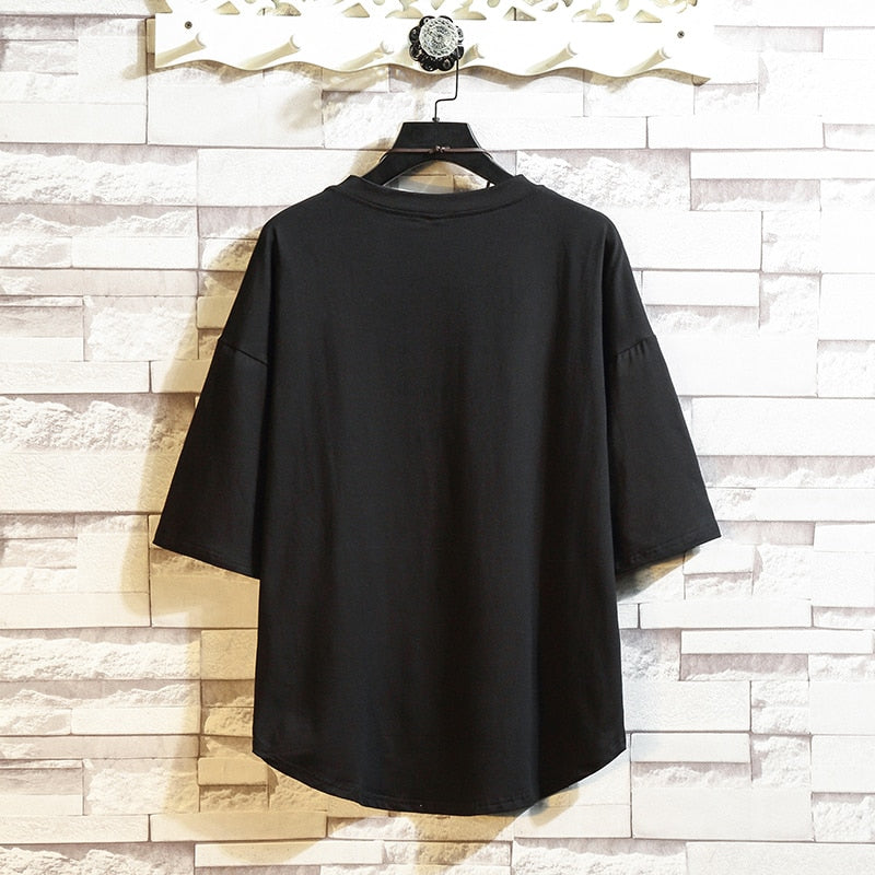 Streetwear Summer Cotton T Shirt Men Short Sleeve Casual Mens T Shirts  Solid Tee Shirt Homme