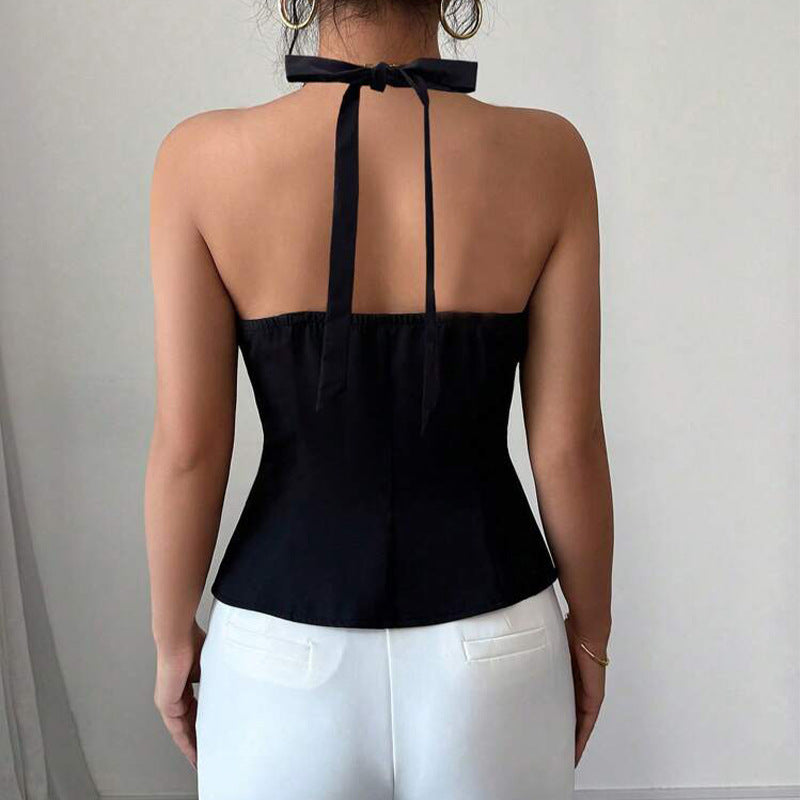 Summer sexy backless camisole cardigan women's clothing