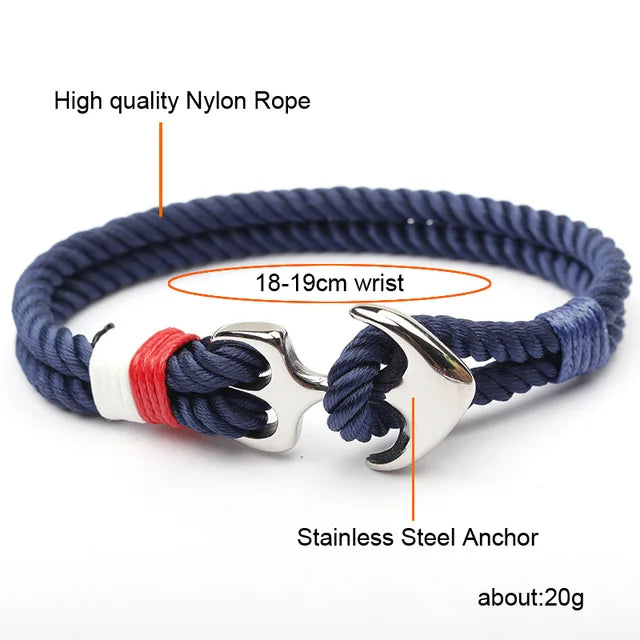 Stainless Steel Anchor Bracelet Rope Bracelets For Women Erkek Bileklik Pulseira Masculina Feminina Men Jewelry Mens jewellery